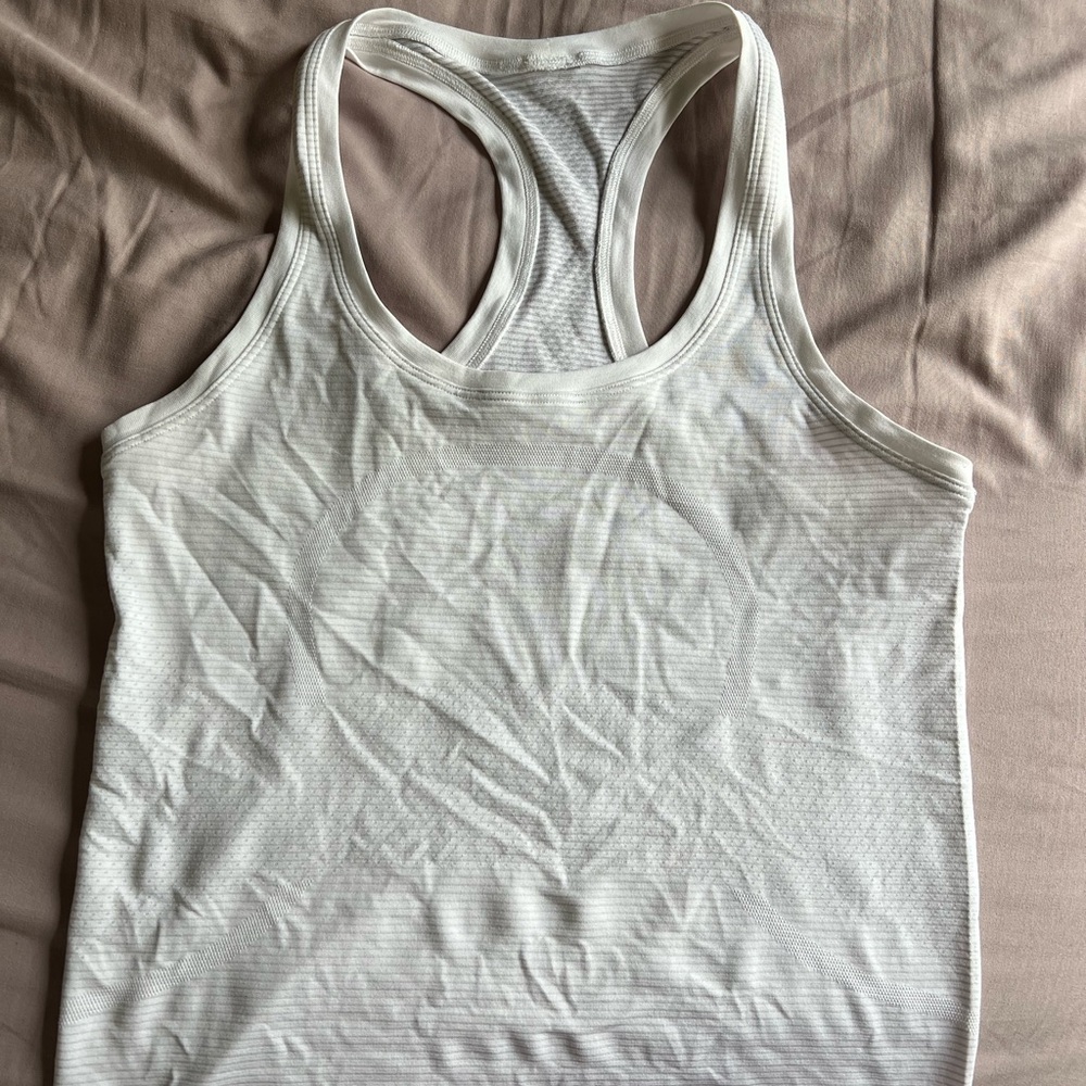 Lululemon White Racerback Tank Top